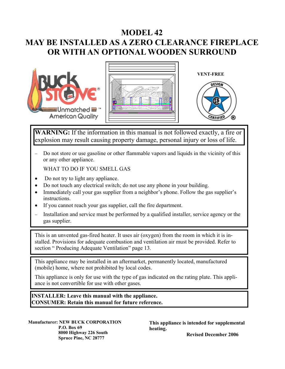 New Buck Corporation 42 User Manual | 52 pages