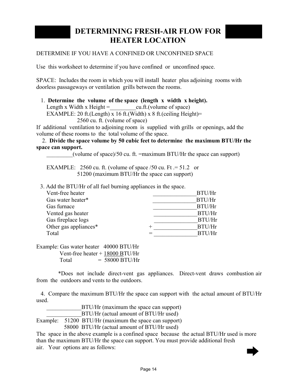 Determining fresh-air flow for heater location | New Buck Corporation 42 User Manual | Page 16 / 52