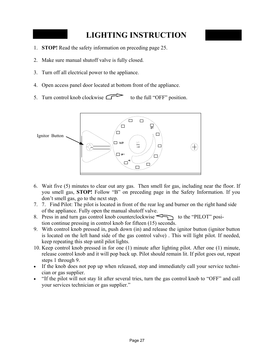 Lighting instruction | New Buck Corporation 42 User Manual | Page 29 / 52