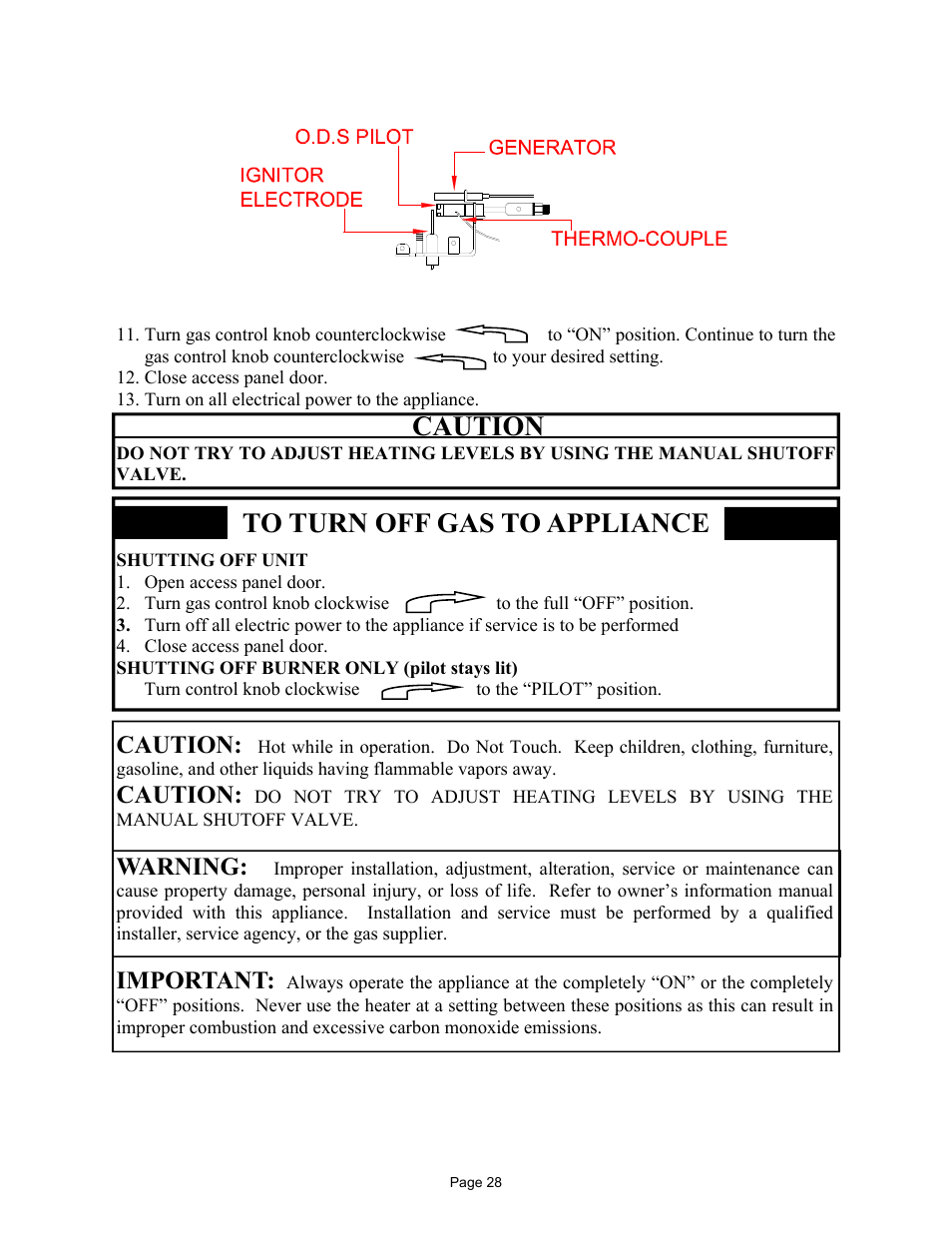 Caution, Warning, Important | New Buck Corporation 42 User Manual | Page 30 / 52