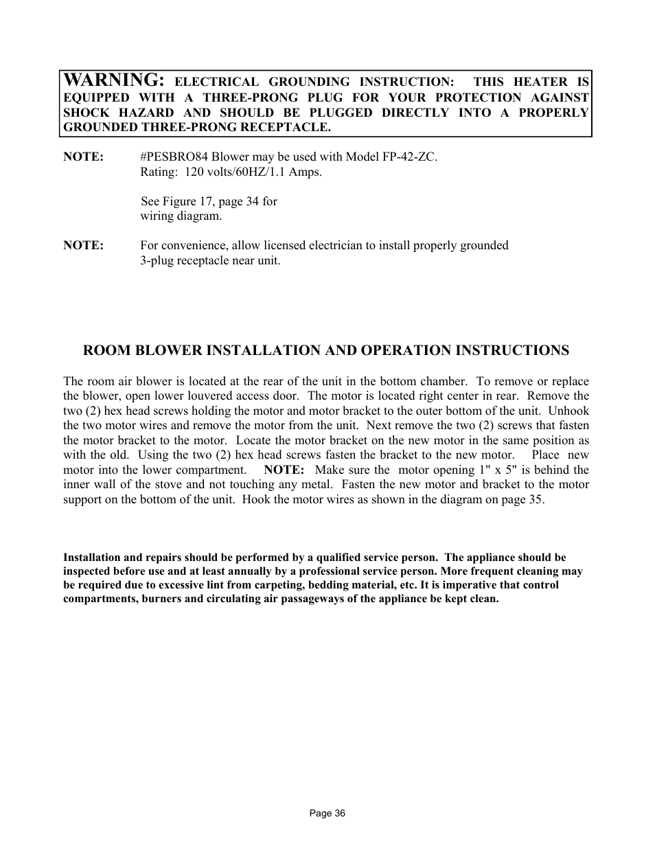 Warning | New Buck Corporation 42 User Manual | Page 38 / 52