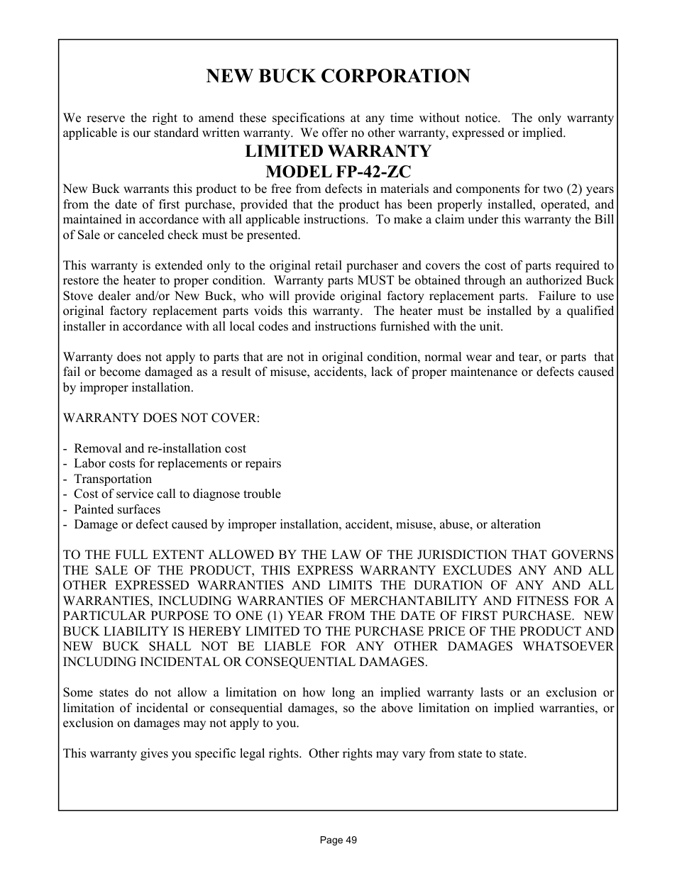 New buck corporation | New Buck Corporation 42 User Manual | Page 51 / 52