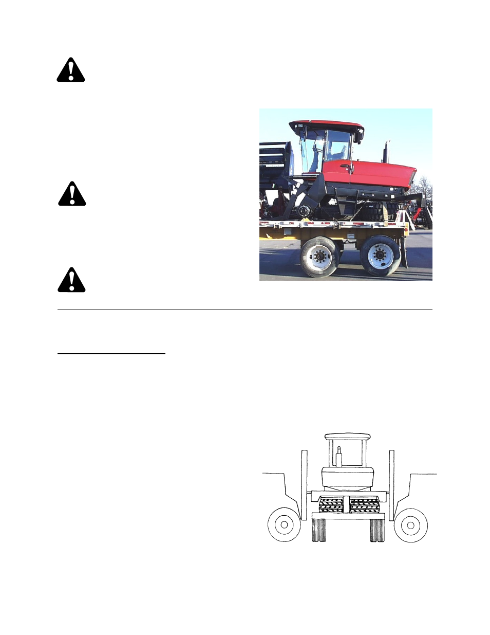 Unloading, Prepare to unload, Two forklift method | MacDon 9250 SP User Manual | Page 135 / 160