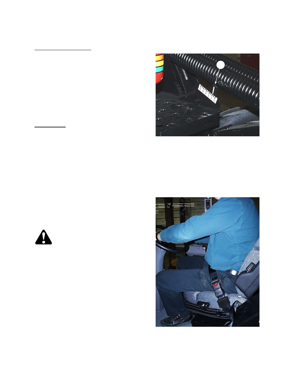 Operator's station header controls (continued), Seat belts | MacDon 9250 SP User Manual | Page 27 / 160