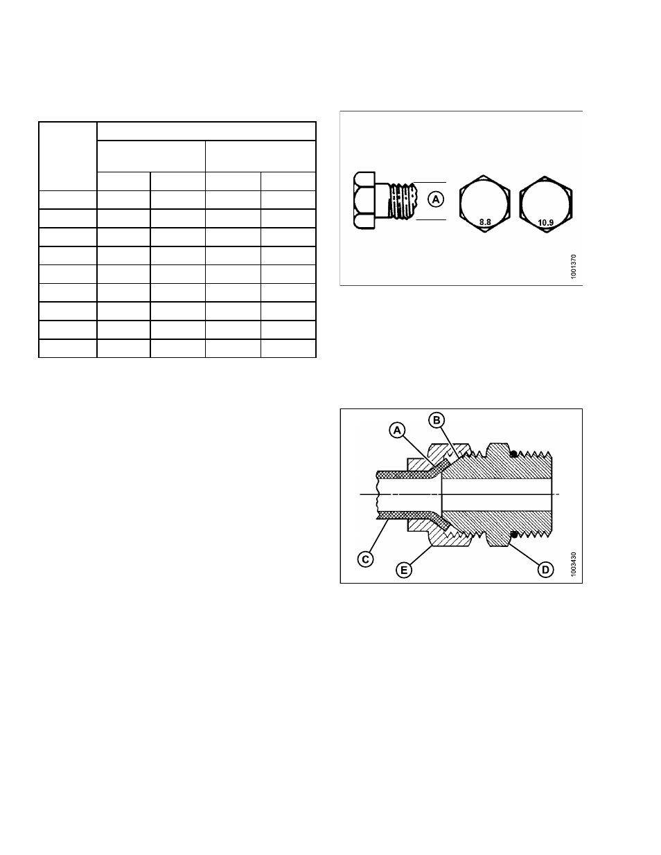 Flare-type hydraulic fittings, Table 6.9 metric bolt bolting into cast aluminum | MacDon D65 SP DHOM User Manual | Page 132 / 292