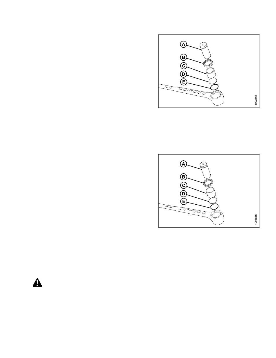 4installing knifehead bearing, 5installing knife, Installing knifehead bearing | Installing knife, 4 installing knifehead bearing, 5 installing knife warning | MacDon D65 SP DHOM User Manual | Page 155 / 292