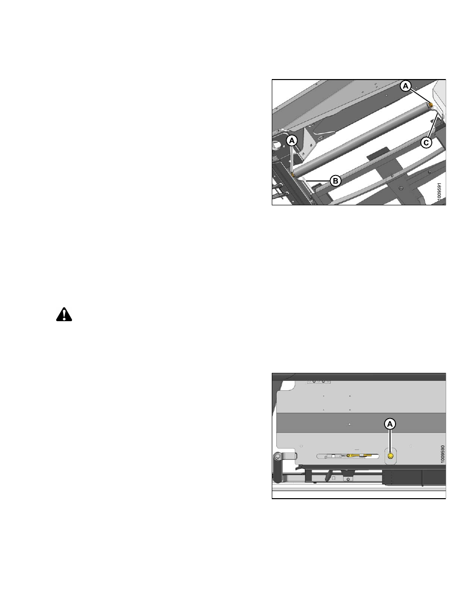 Installing draper idler roller, Draper drive roller, Removing draper drive roller | Danger | MacDon D65 SP DHOM User Manual | Page 203 / 292