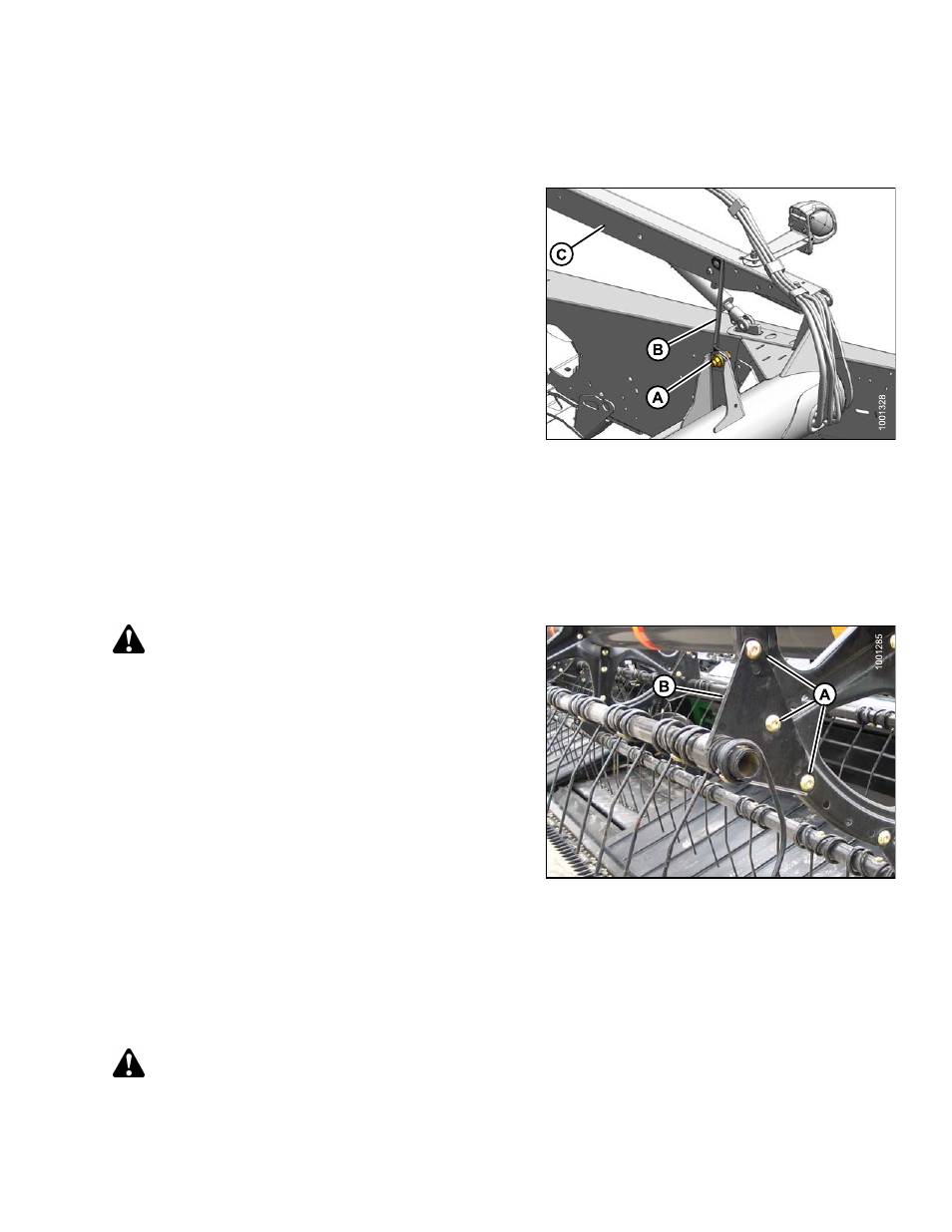Centering single reel, 4reel tines, Removing steel tines | Installing steel tines, Reel tines, Removing steel tines installing steel tines, 4 reel tines, Warning | MacDon D65 SP DHOM User Manual | Page 217 / 292