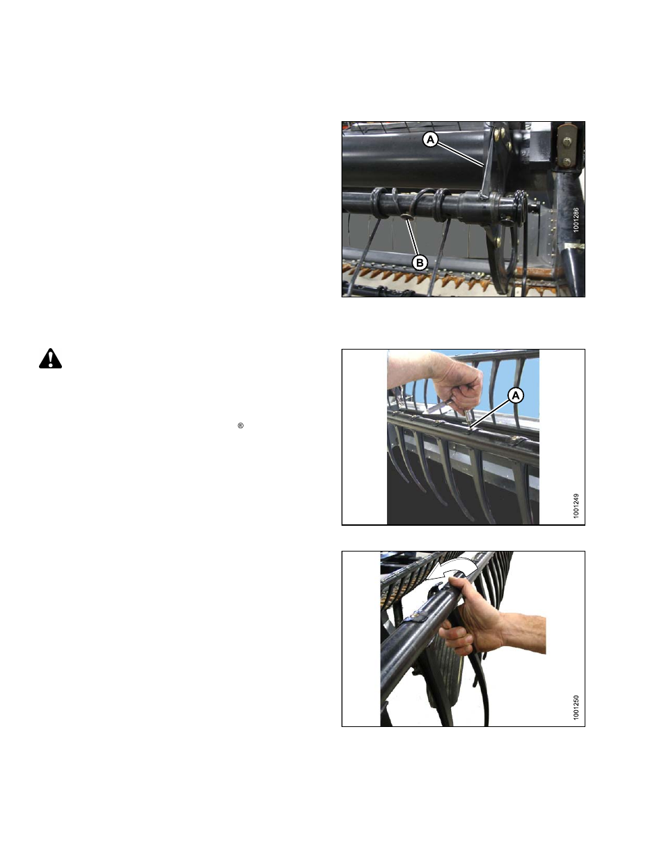 Removing plastic fingers, Warning | MacDon D65 SP DHOM User Manual | Page 218 / 292