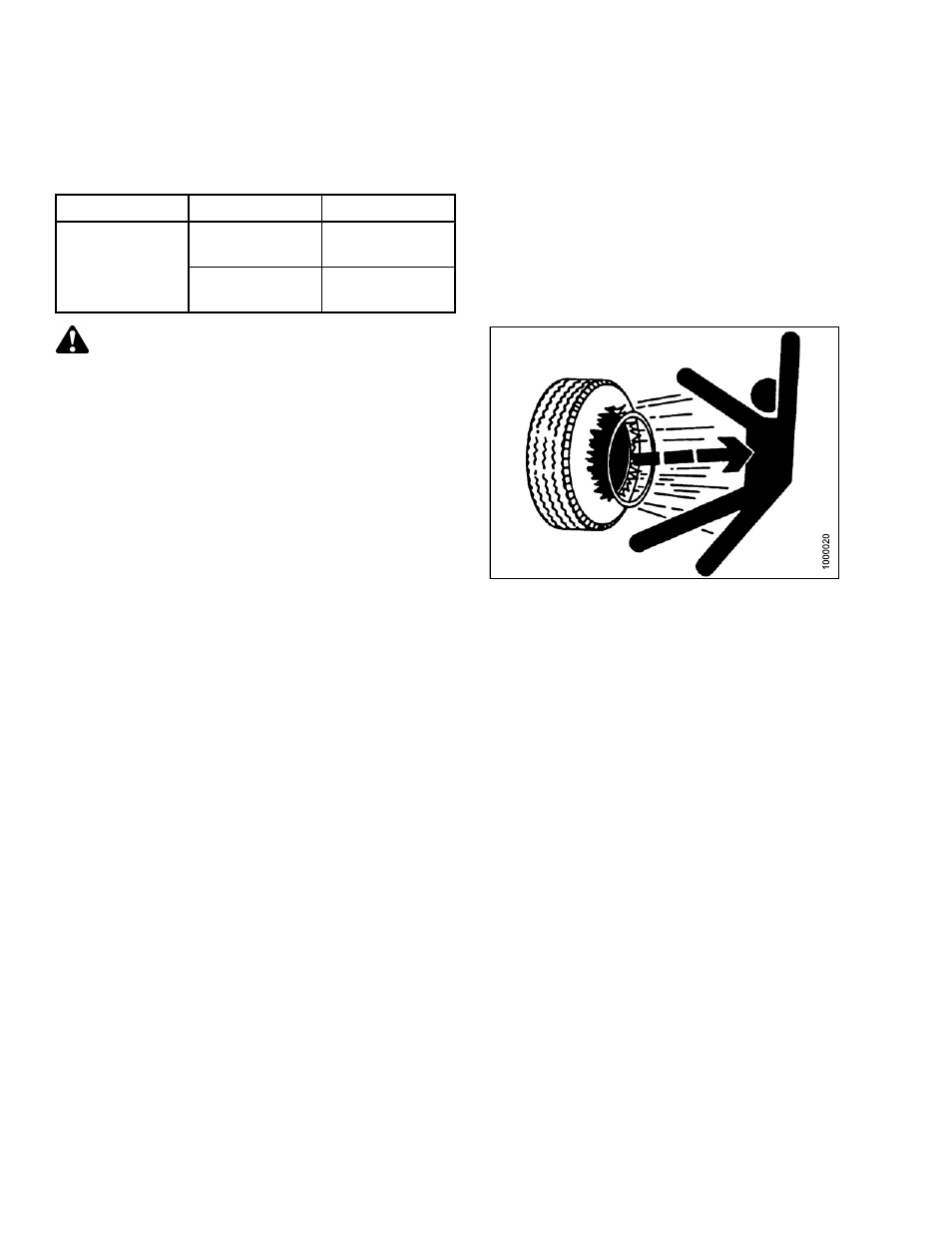 3checking tire pressure, Checking tire pressure, 3 checking tire pressure | Warning | MacDon D65 SP DHOM User Manual | Page 256 / 292