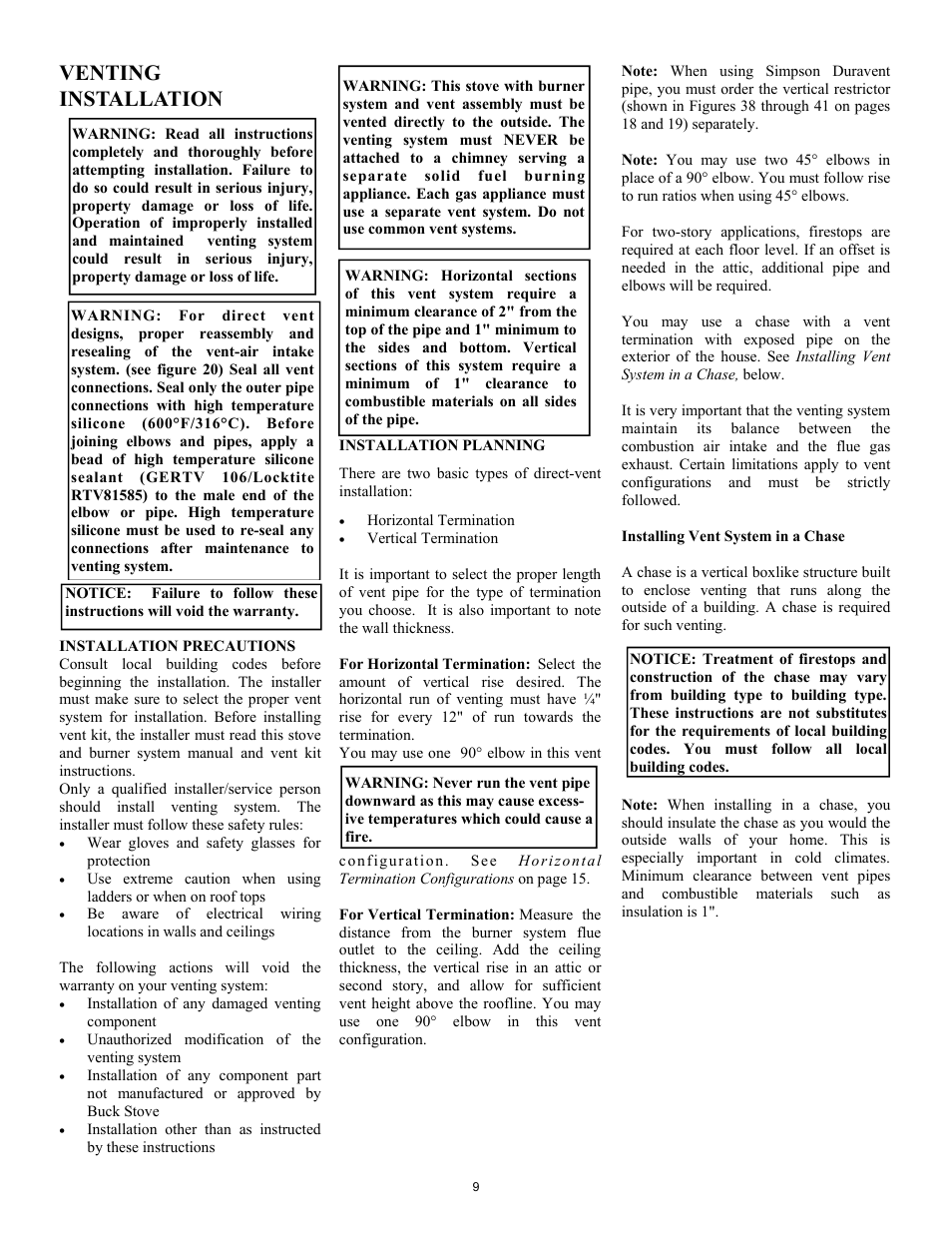 Venting installation | New Buck Corporation CDVB200 User Manual | Page 13 / 40