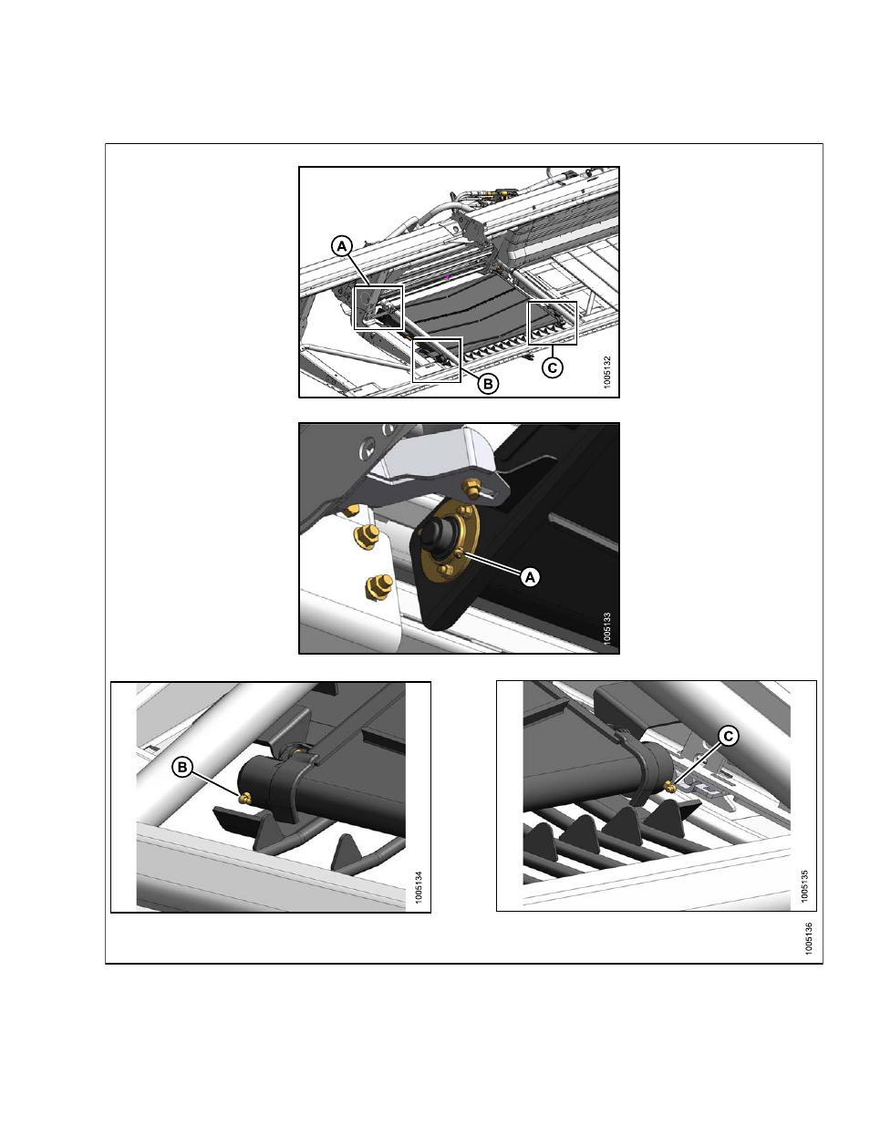 2lubrication points, Lubrication points, Unloading and assembly 3.11.2 lubrication points | MacDon HC10 for D-Series User Manual | Page 65 / 154