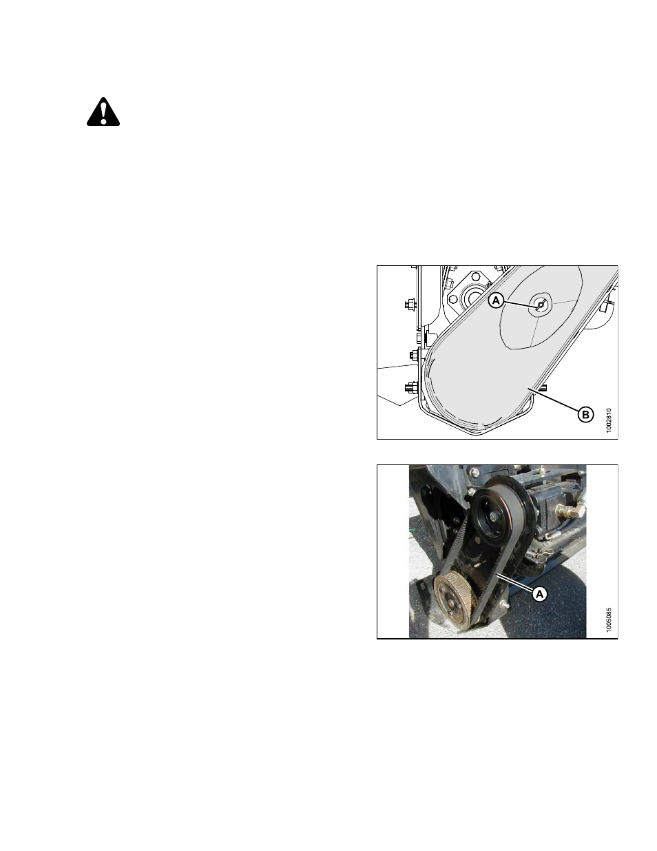 12performing predelivery checks, 1checking roll drive belt tension, Performing predelivery checks | Checking roll drive belt tension, Warning, 12 performing predelivery checks | MacDon HC10 for D-Series User Manual | Page 67 / 154