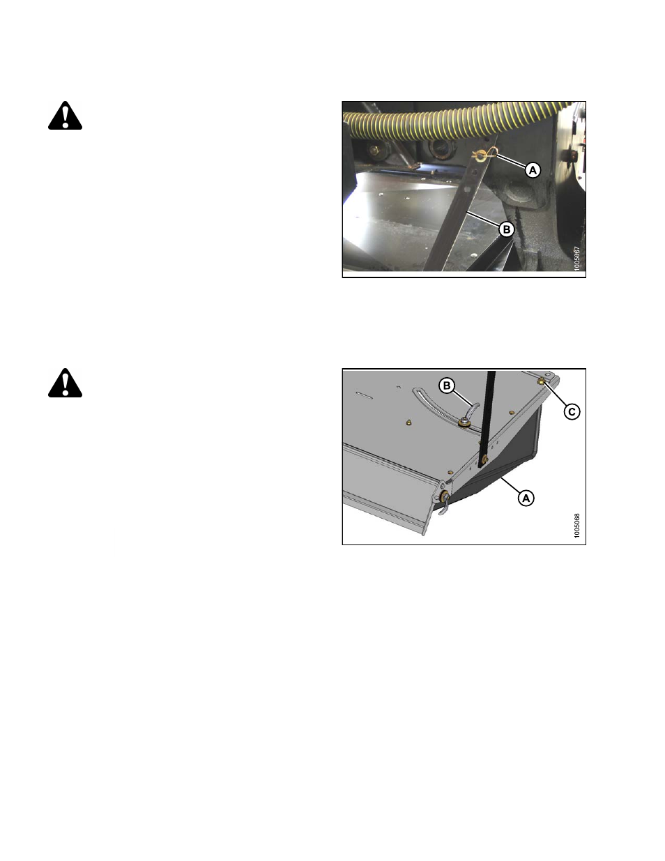 Adjusting forming shield height, Adjusting side deflectors, Warning | Important | MacDon HC10 for D-Series User Manual | Page 92 / 154