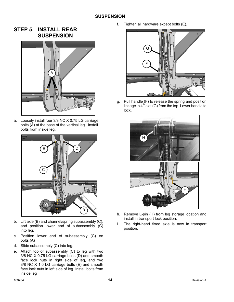 Step 5. install rear suspension | MacDon D65 User Manual | Page 16 / 42