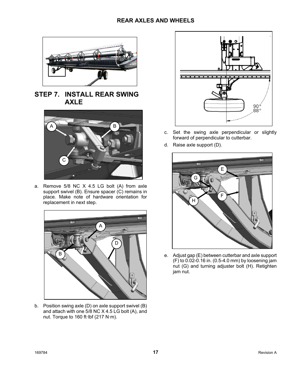 Step 7. install rear swing axle | MacDon D65 User Manual | Page 19 / 42