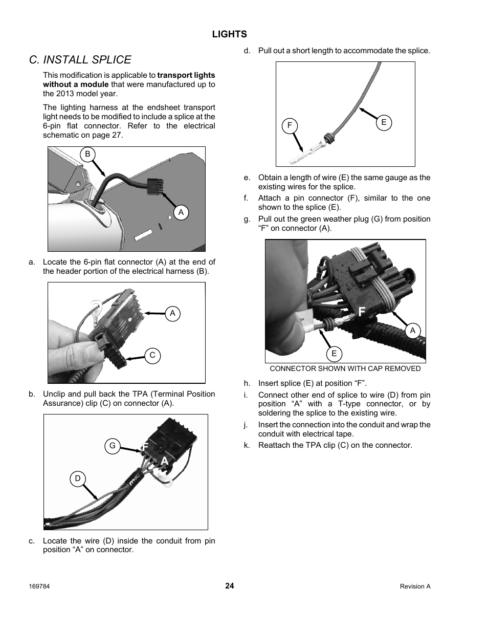 C. install splice | MacDon D65 User Manual | Page 26 / 42