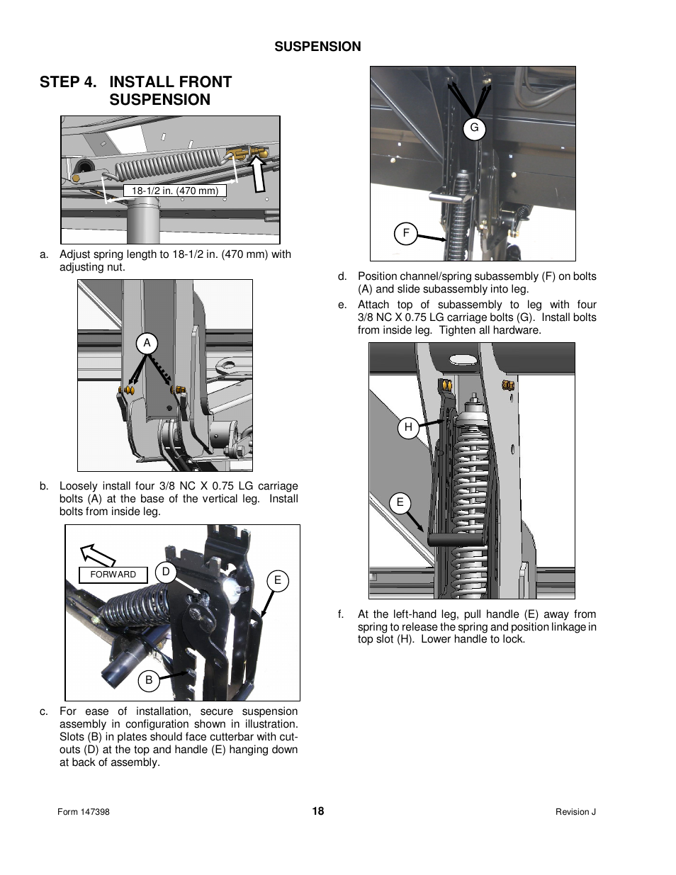 Step 4. install front suspension | MacDon Transport D60 User Manual | Page 20 / 49