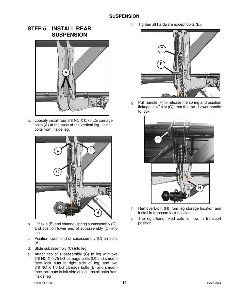Step 5. install rear suspension | MacDon Transport D60 User Manual | Page 21 / 49
