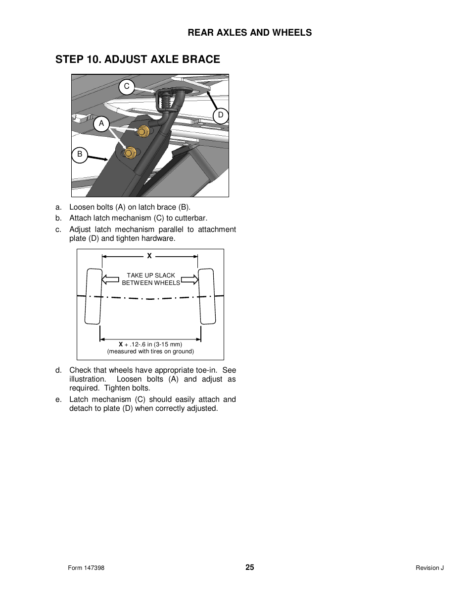 Step 10. adjust axle brace | MacDon Transport D60 User Manual | Page 27 / 49