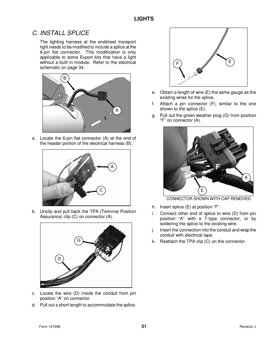 C. install splice | MacDon Transport D60 User Manual | Page 33 / 49