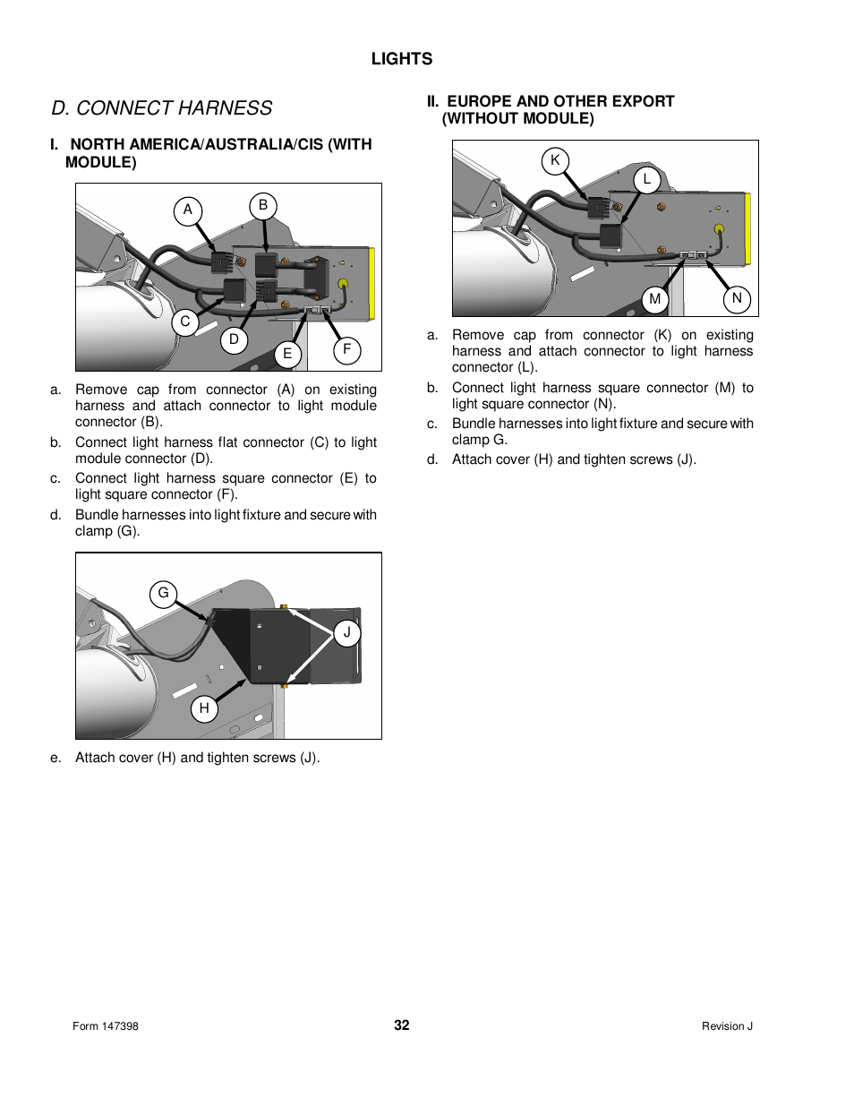 D. connect harness | MacDon Transport D60 User Manual | Page 34 / 49