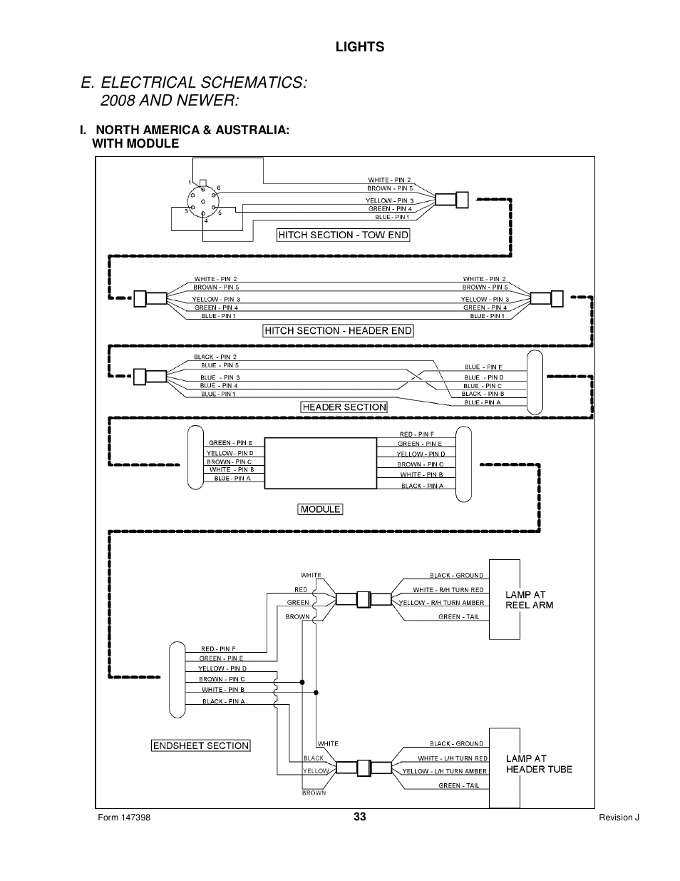 E. electrical schematics: 2008 and newer | MacDon Transport D60 User Manual | Page 35 / 49