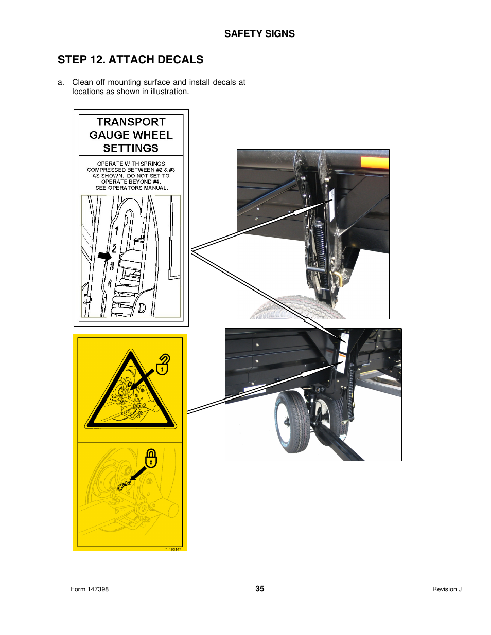 Step 12. attach decals | MacDon Transport D60 User Manual | Page 37 / 49