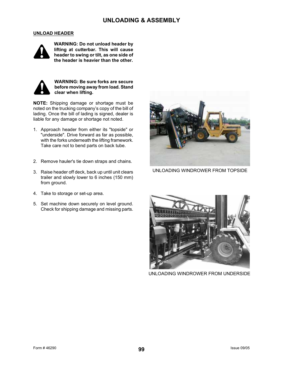 Unloading & assembly | MacDon 742 HAY CONDITIONER User Manual | Page 101 / 124