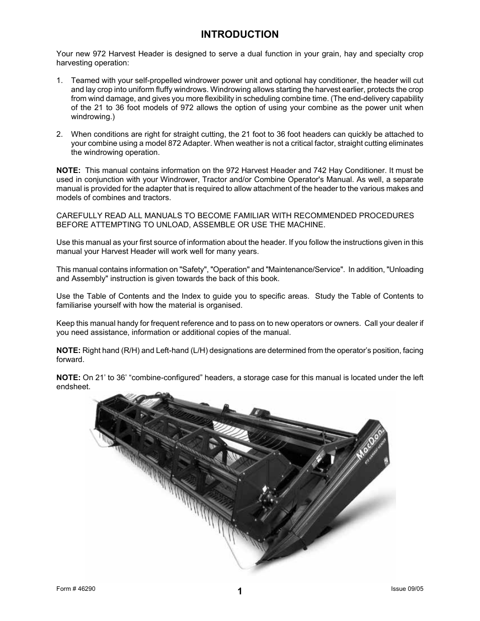 Introduction | MacDon 742 HAY CONDITIONER User Manual | Page 3 / 124