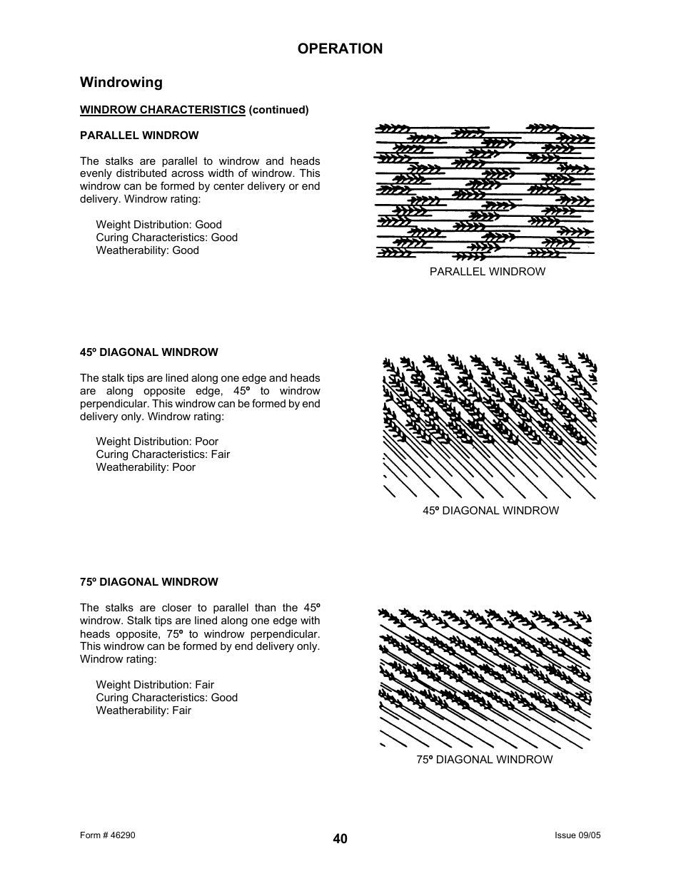 Operation windrowing | MacDon 742 HAY CONDITIONER User Manual | Page 42 / 124