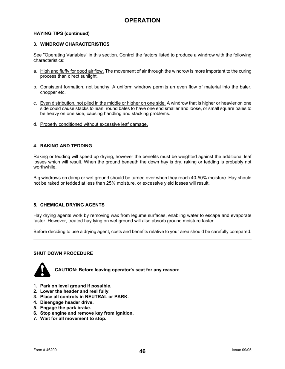 Operation | MacDon 742 HAY CONDITIONER User Manual | Page 48 / 124