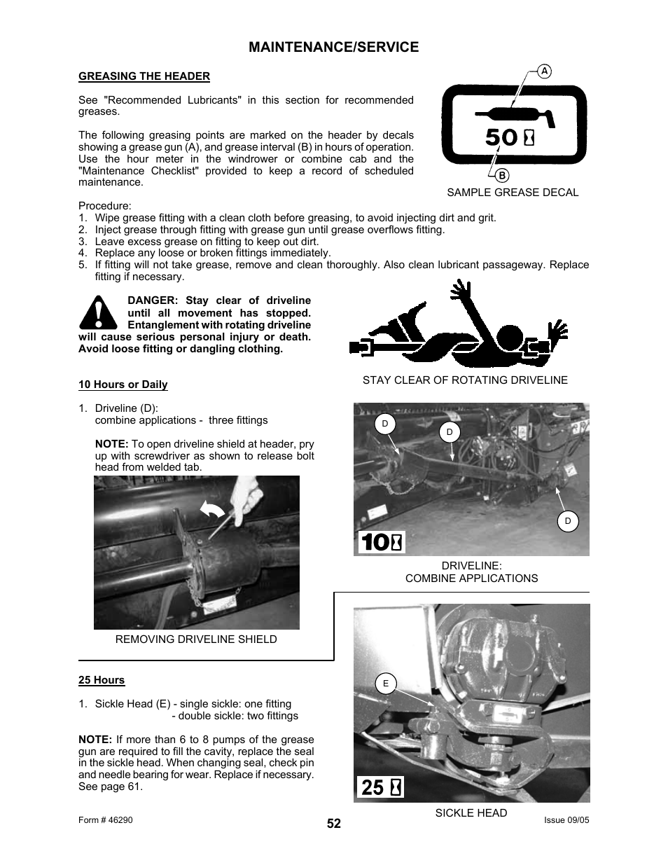 Maintenance/service | MacDon 742 HAY CONDITIONER User Manual | Page 54 / 124
