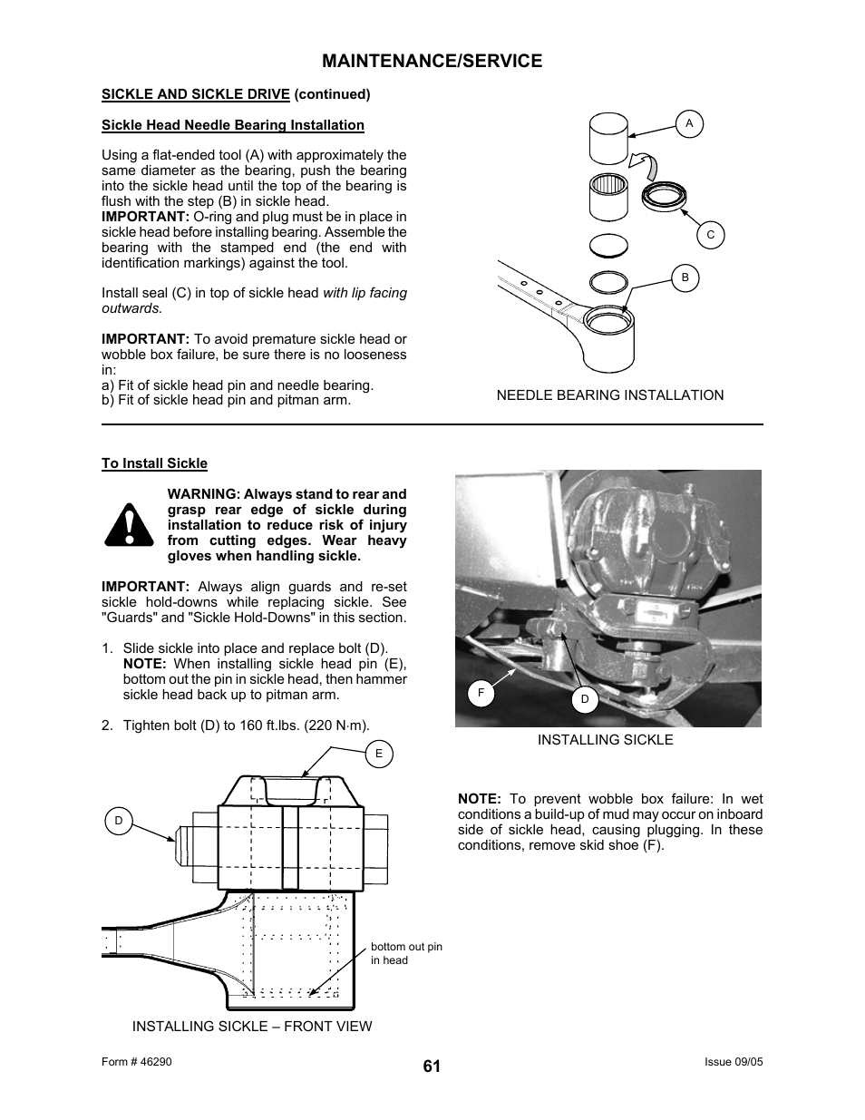 Maintenance/service | MacDon 742 HAY CONDITIONER User Manual | Page 63 / 124
