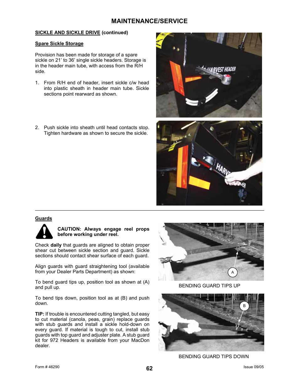 Maintenance/service | MacDon 742 HAY CONDITIONER User Manual | Page 64 / 124