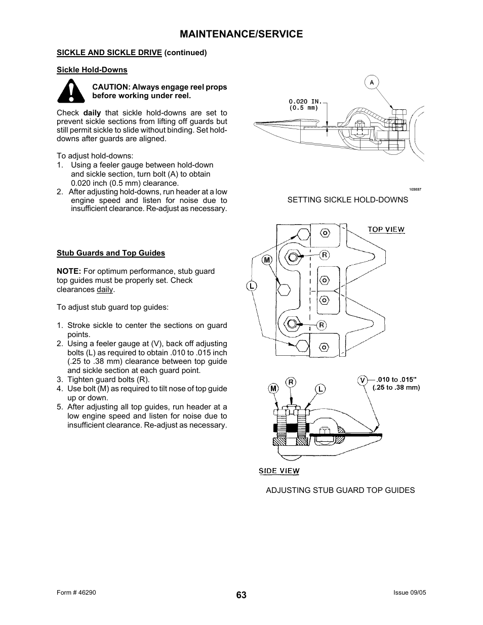 Maintenance/service | MacDon 742 HAY CONDITIONER User Manual | Page 65 / 124