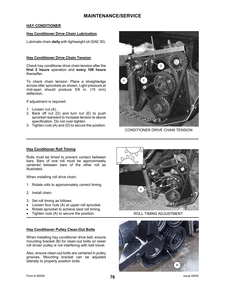 Maintenance/service | MacDon 742 HAY CONDITIONER User Manual | Page 78 / 124