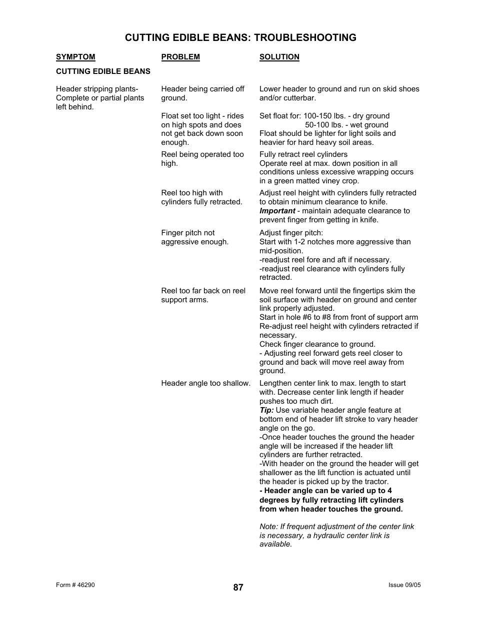 Cutting edible beans: troubleshooting | MacDon 742 HAY CONDITIONER User Manual | Page 89 / 124