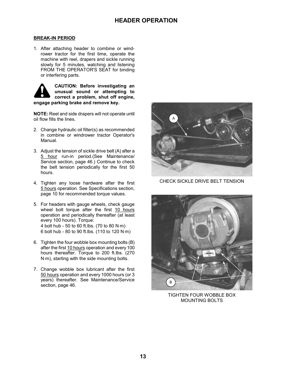 Header operation | MacDon 963 Harvest Header User Manual | Page 14 / 87