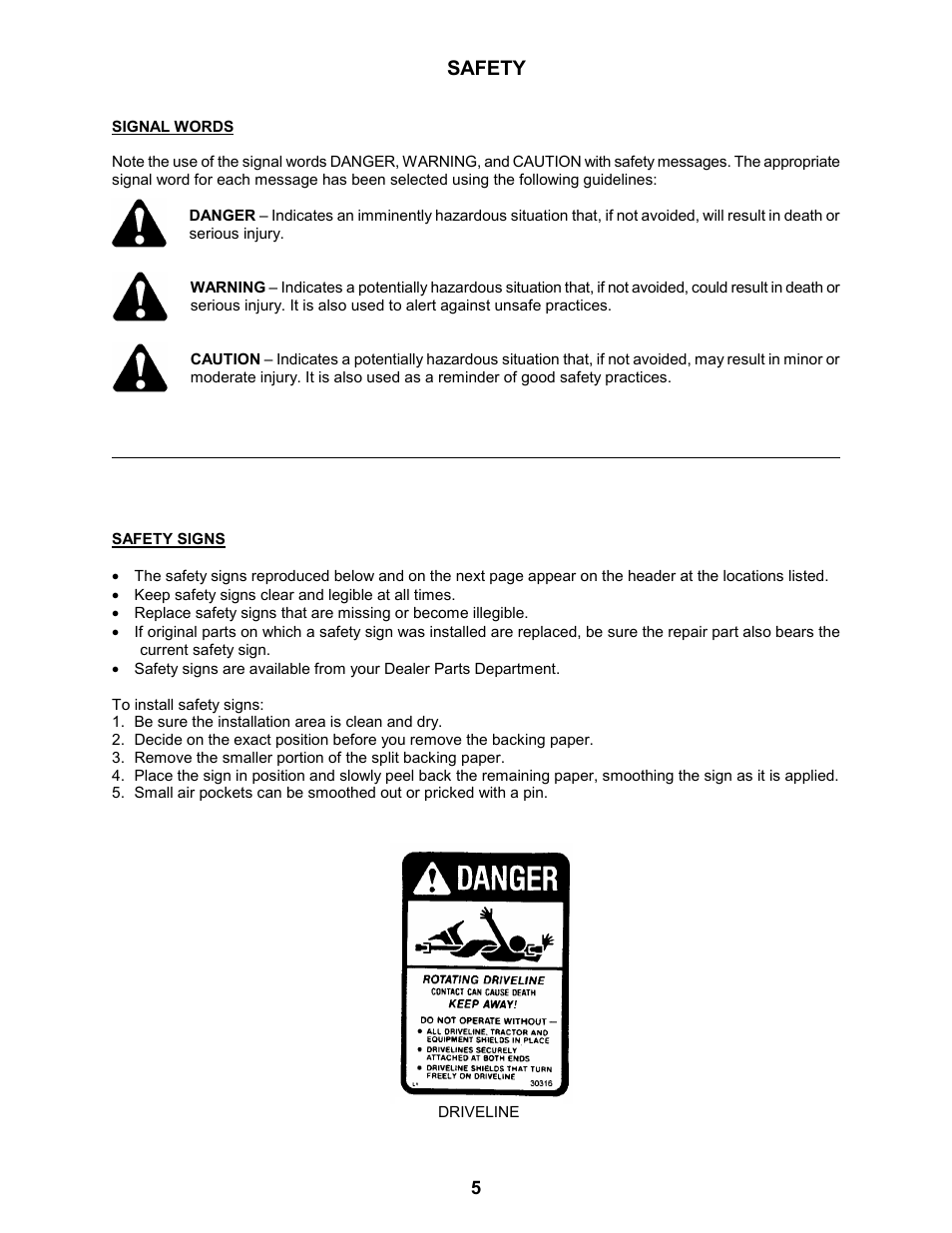 Safety | MacDon 963 Harvest Header User Manual | Page 6 / 87