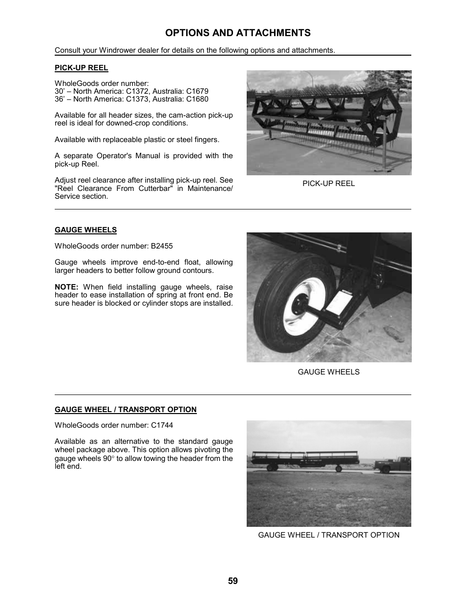 Options and attachments | MacDon 963 Harvest Header User Manual | Page 60 / 87