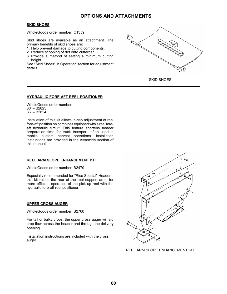 Options and attachments | MacDon 963 Harvest Header User Manual | Page 61 / 87