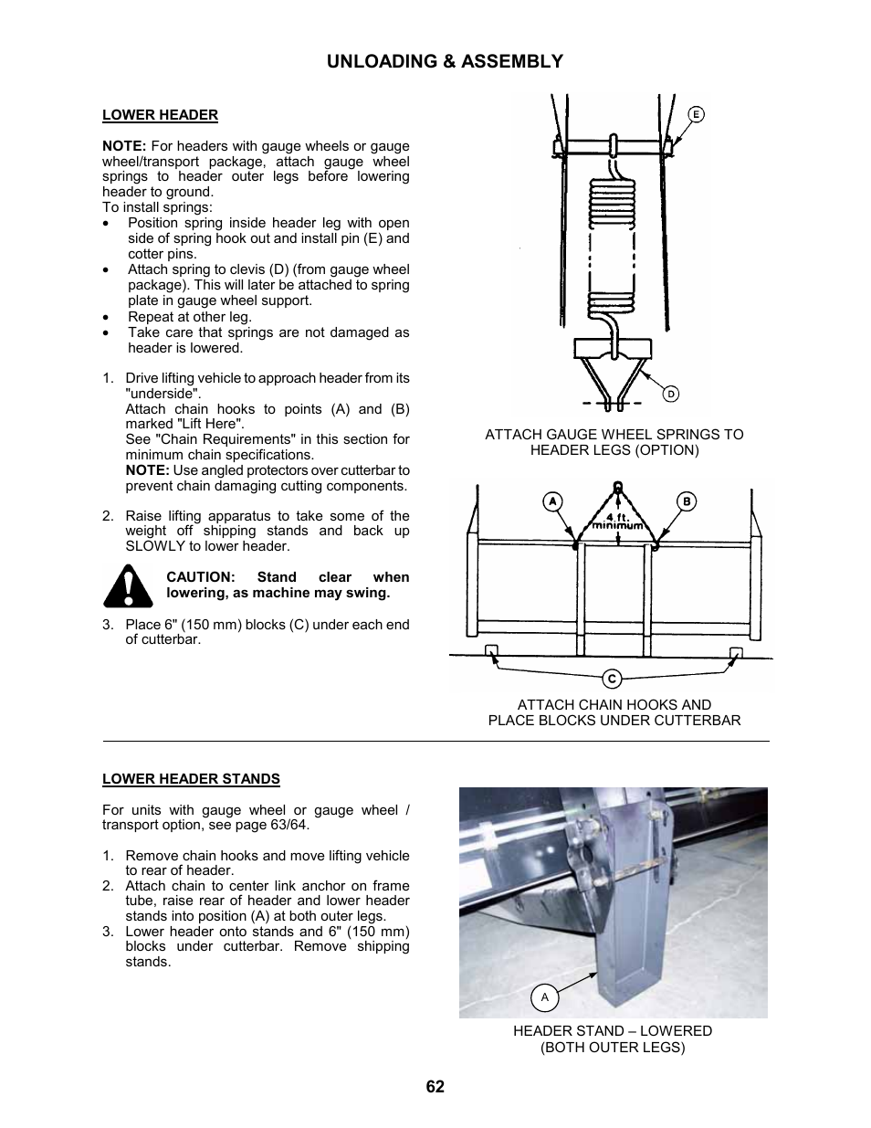 Unloading & assembly | MacDon 963 Harvest Header User Manual | Page 63 / 87