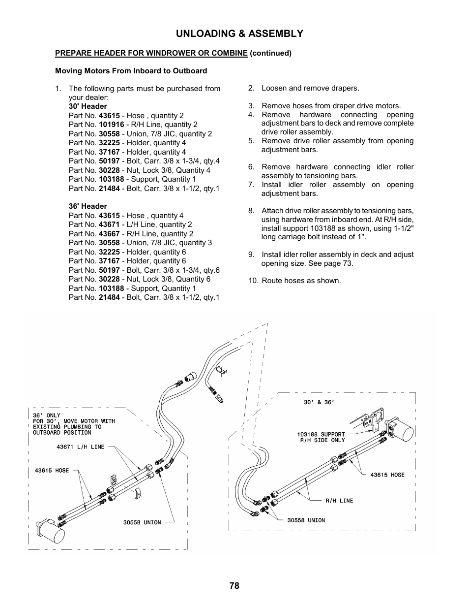 Unloading & assembly | MacDon 963 Harvest Header User Manual | Page 79 / 87