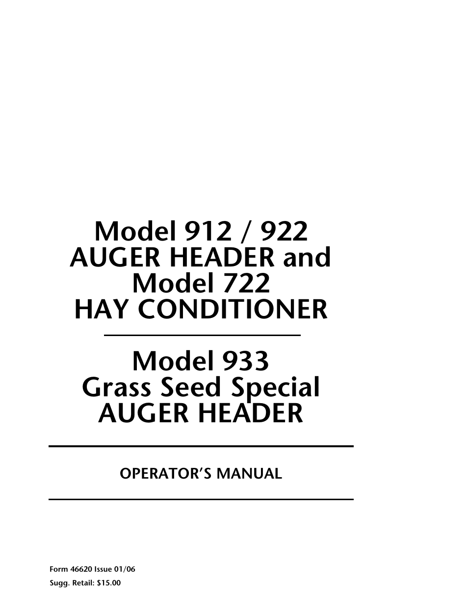 MacDon 922 User Manual | 84 pages