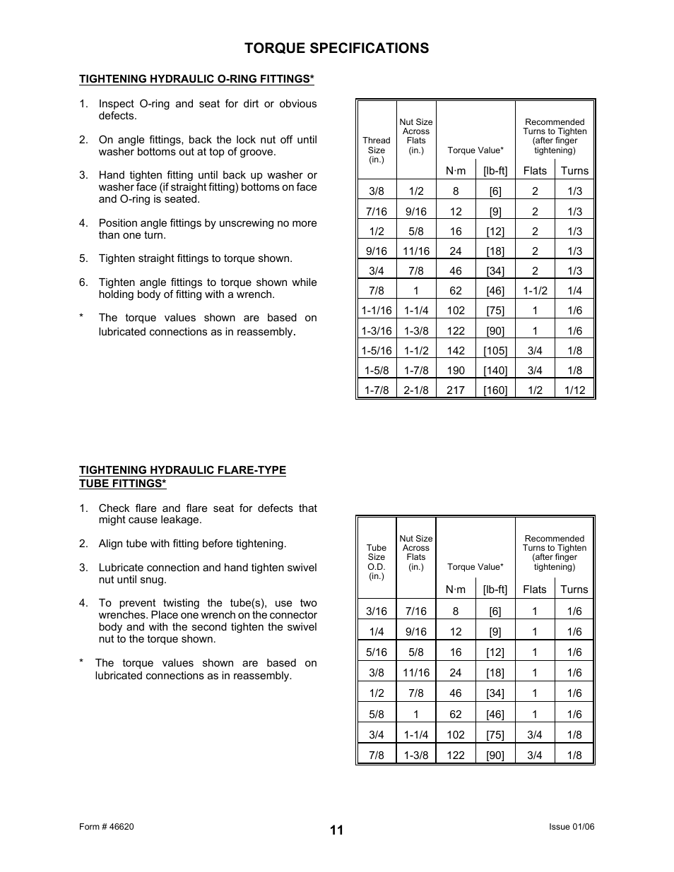Torque specifications | MacDon 922 User Manual | Page 13 / 84