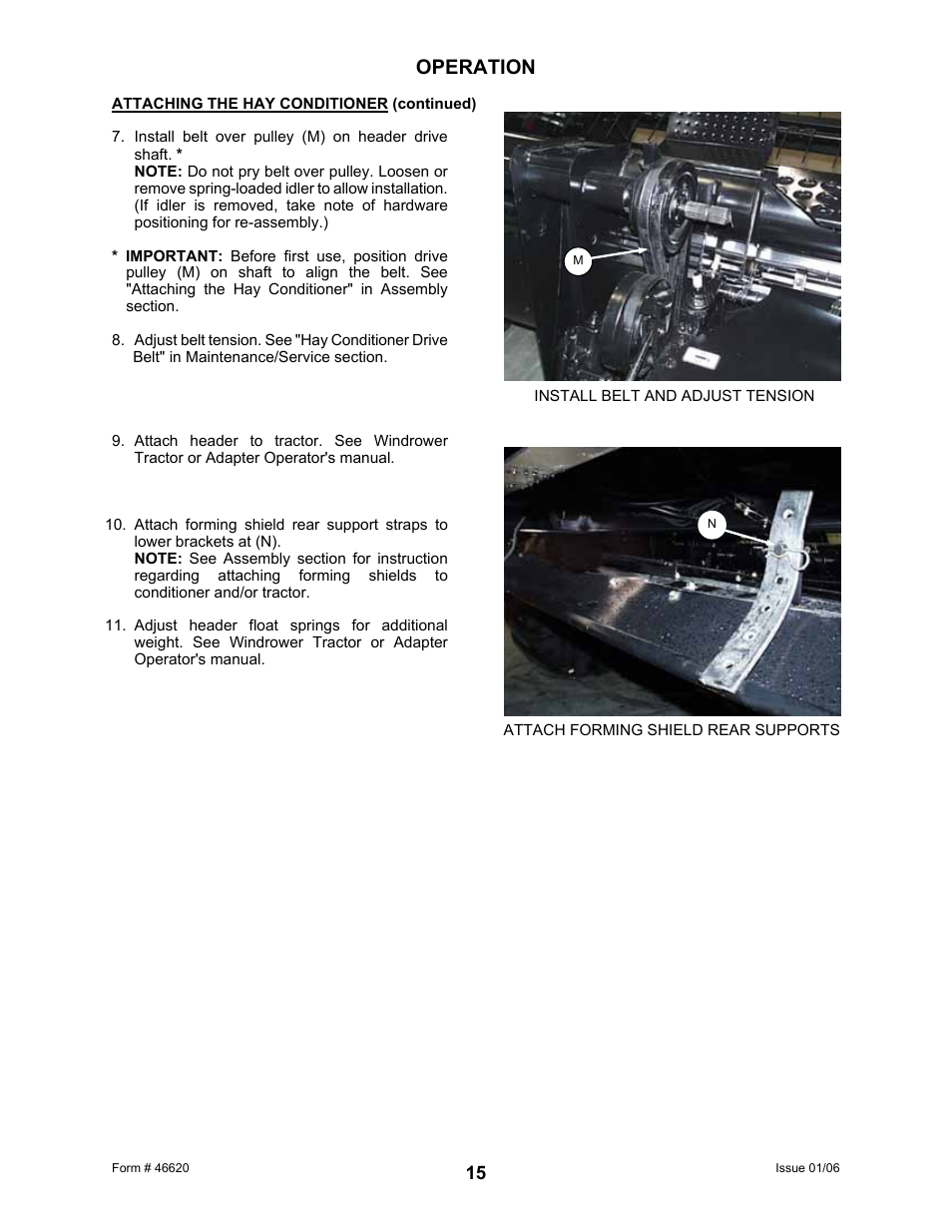 Operation | MacDon 922 User Manual | Page 17 / 84