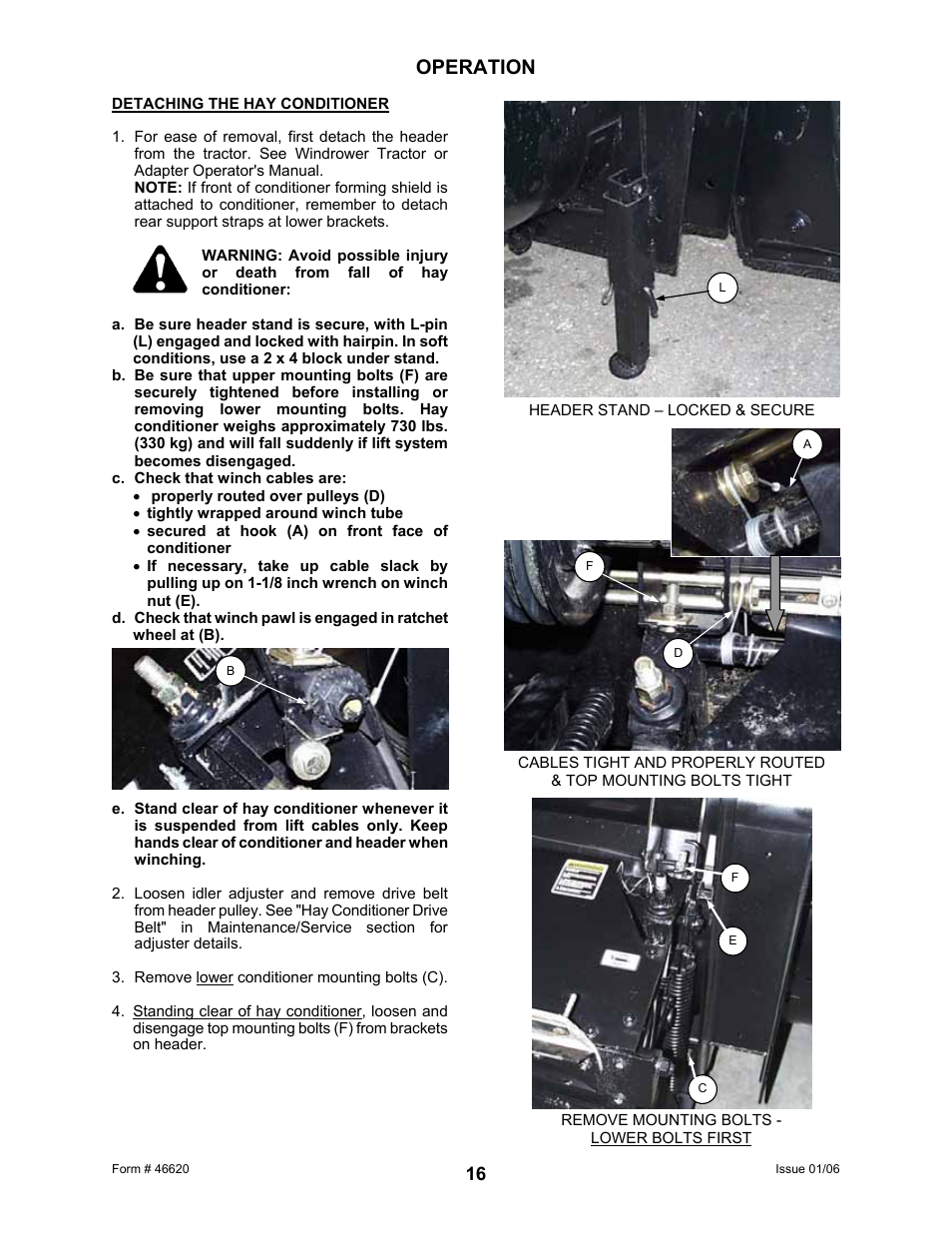 Operation | MacDon 922 User Manual | Page 18 / 84