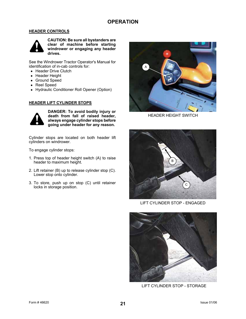 Operation | MacDon 922 User Manual | Page 23 / 84
