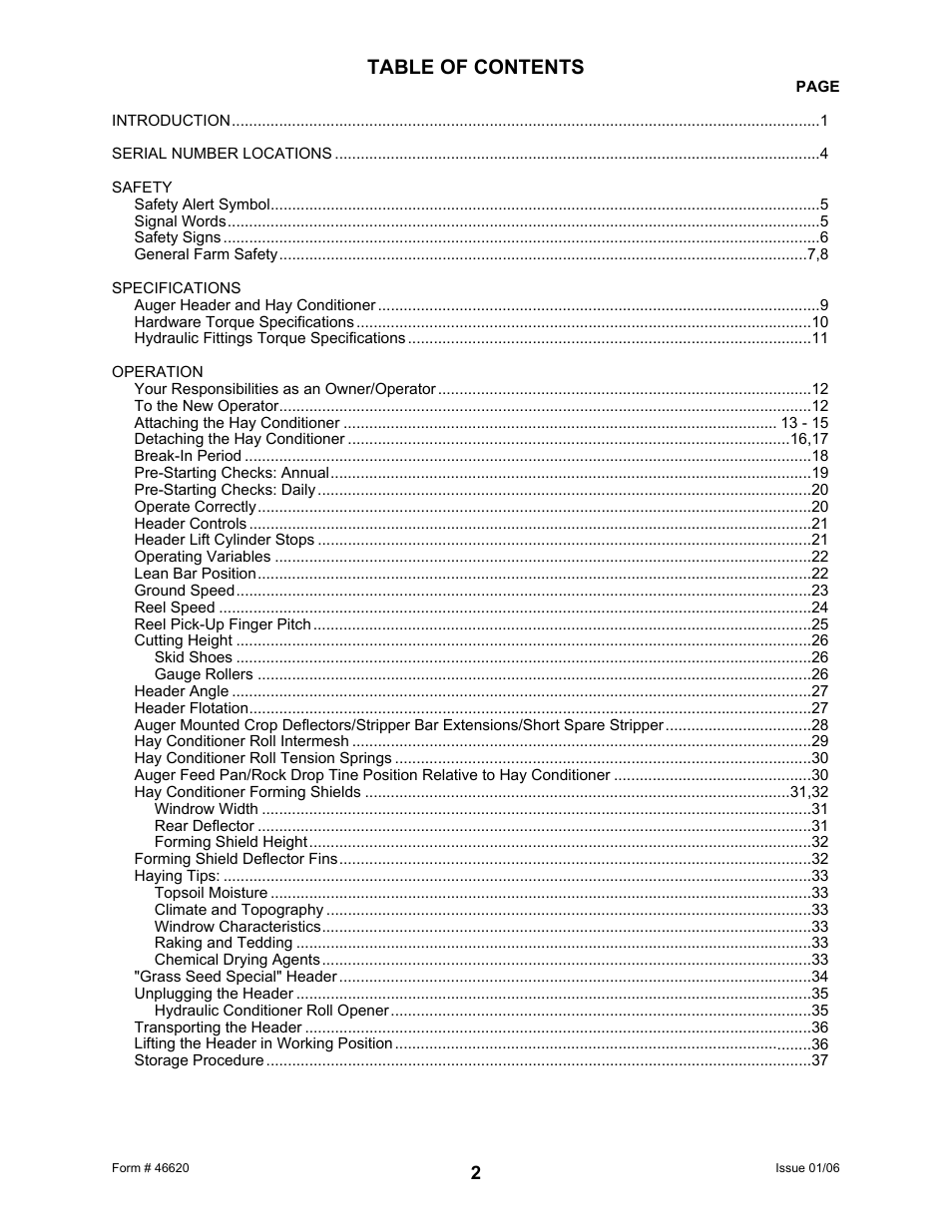 MacDon 922 User Manual | Page 4 / 84